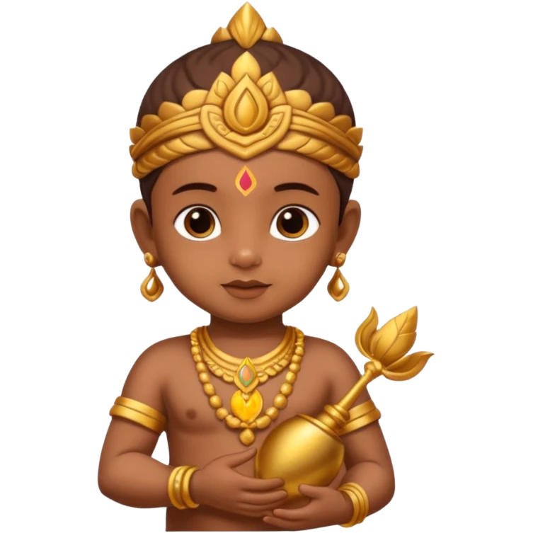 Cute baby murugan with vel and mayil emoji
