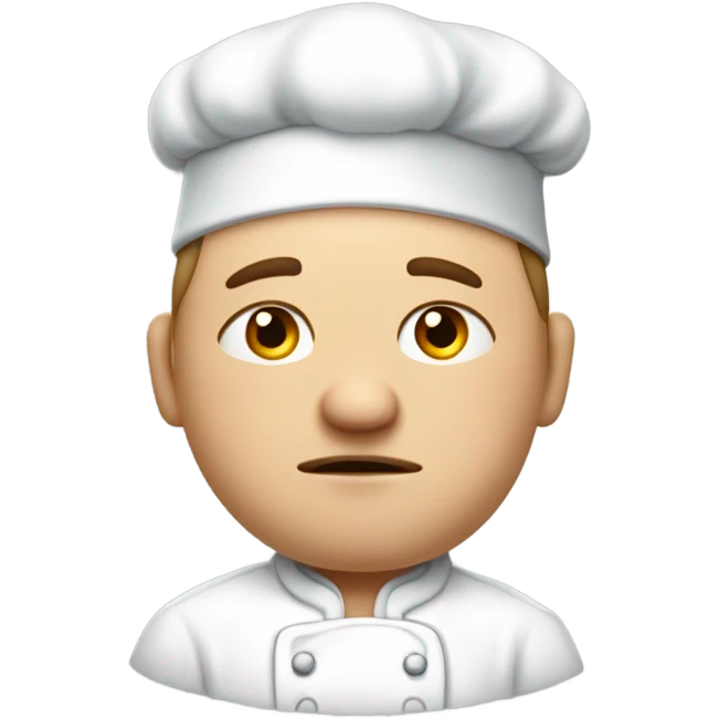 sad chef white male chef emoji