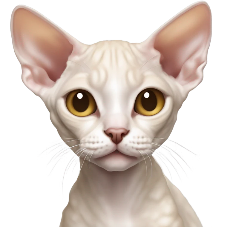 Kot Devon rex z błękitnymi oczami  emoji
