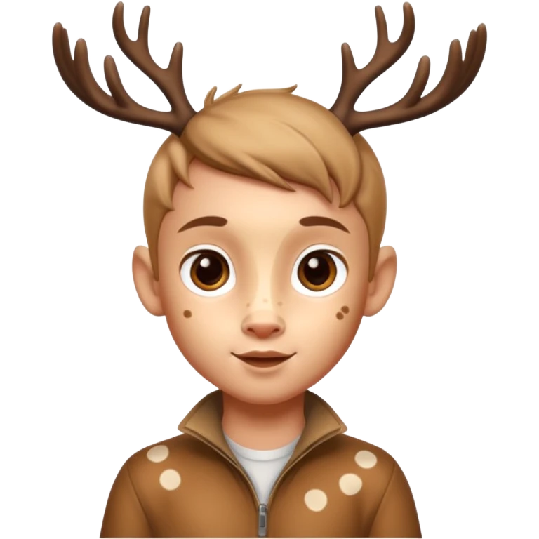 playful pose, deer spots, bambi boy hybrid, ios emoji style emoji