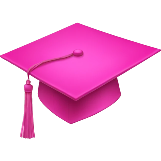 Pink graduation cap emoji