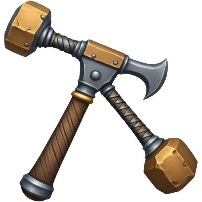 a heavy, ancient hammer weapon, Soulmask fantasy style, for an emoji emoji