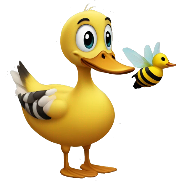 Duck and bee emoji
