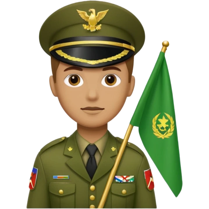 Emoji of a soldier holding a green flag emoji