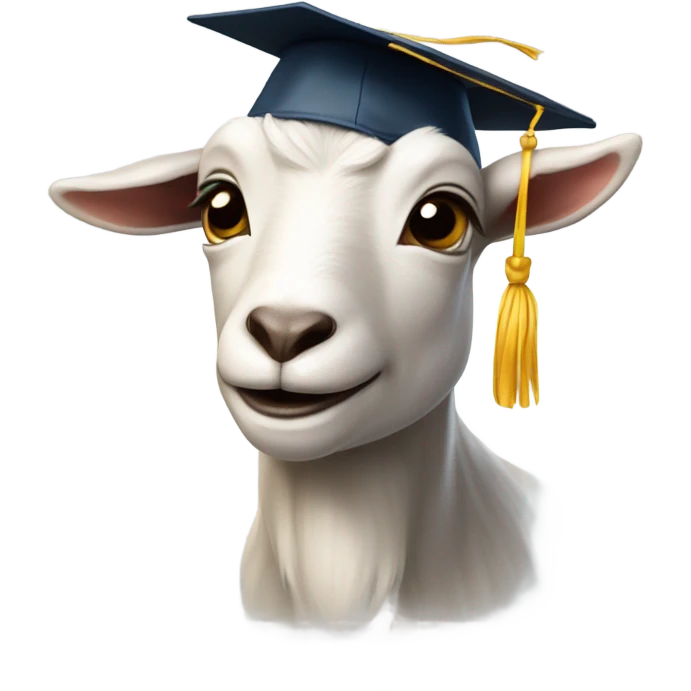 smirking goat with graduation hat emoji