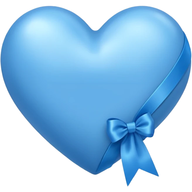 blue heart with a ribbon emoji