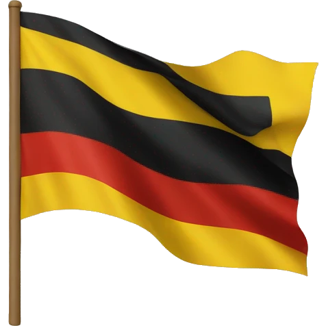 Black and red flag with medium yellow circle in the middle emoji