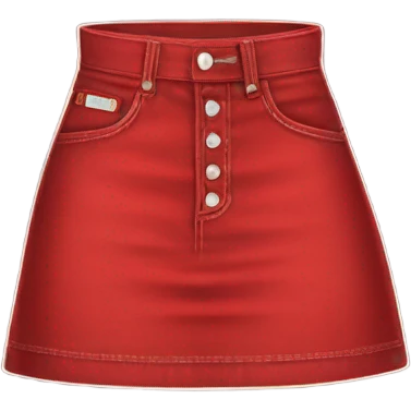 Realistic A-line high waisted red denim mini skirt, isolated emoji