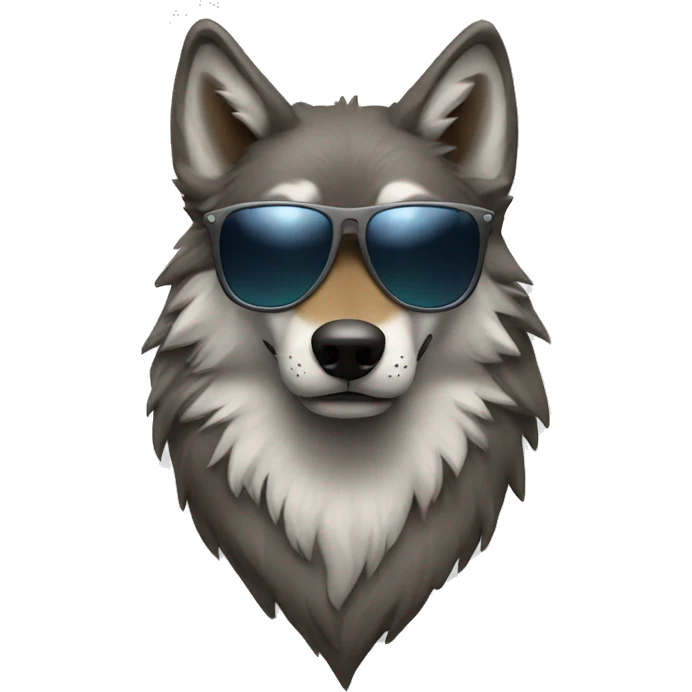 Wolf with Sunglasses emoji