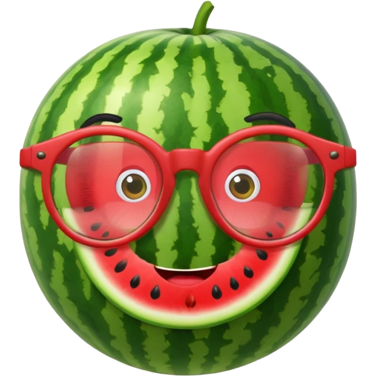 watermelon with glasses emoji