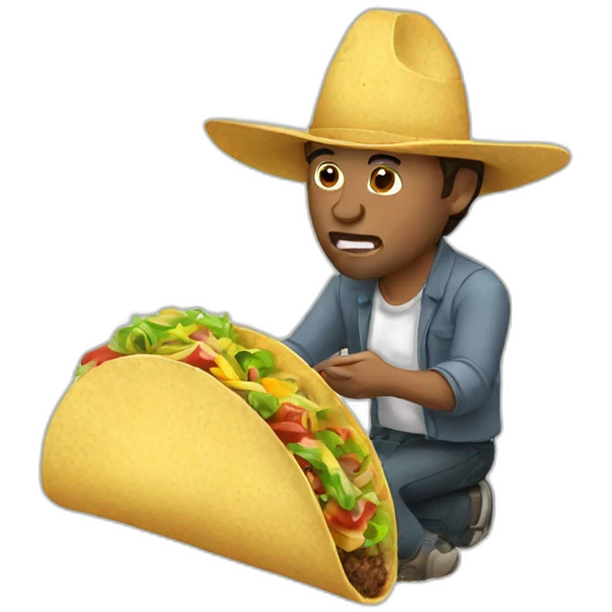 a taco eating a man emoji