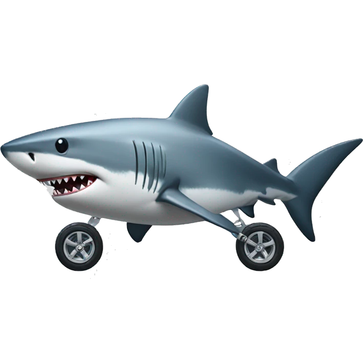 shark with wheels like a car emoji