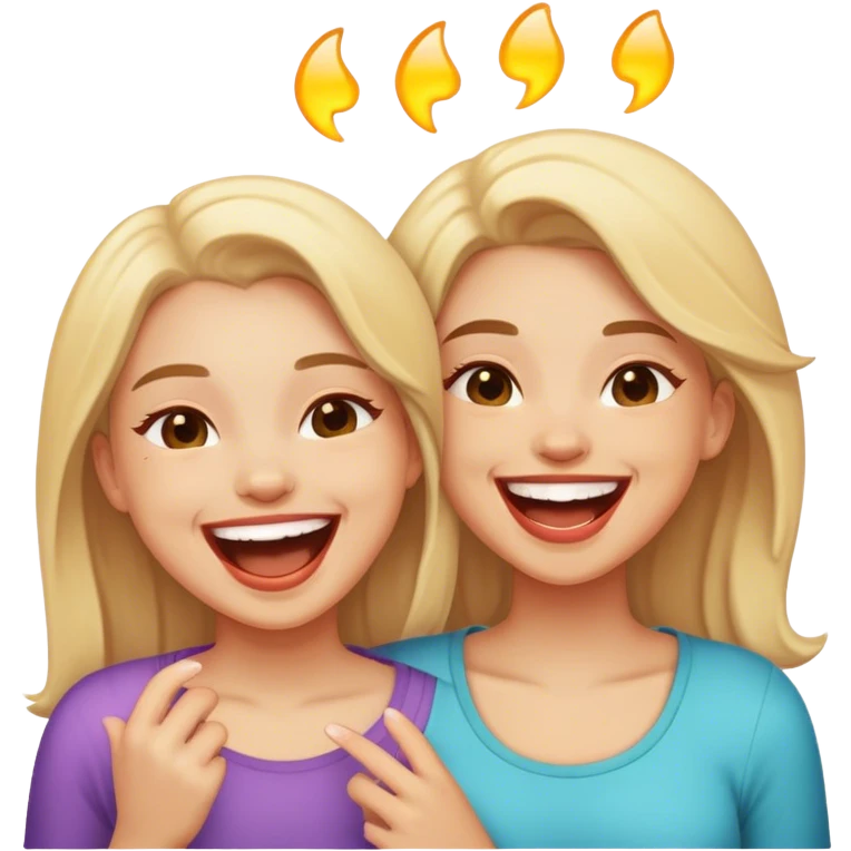 2 girls laughing  emoji