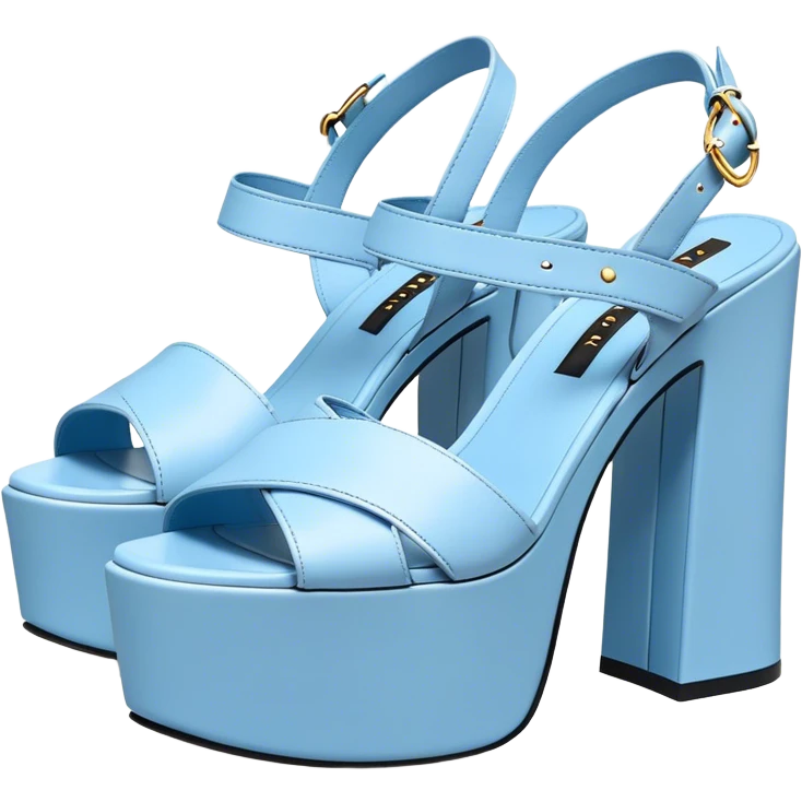 Platform Prada sandals pastel blue emoji
