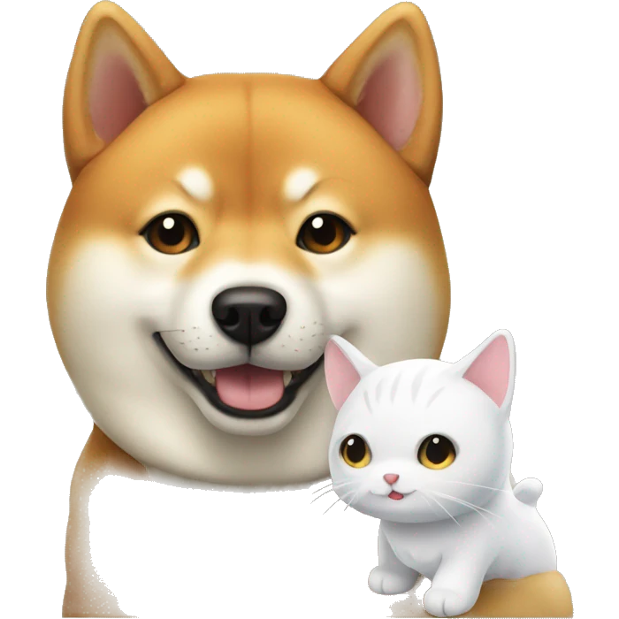 Shiba Inu with white cat emoji