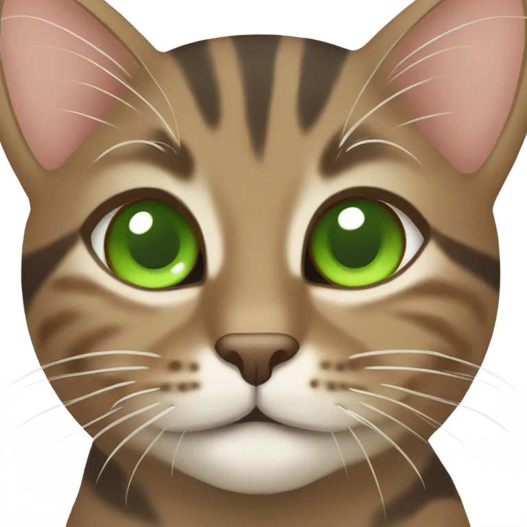 brown tabby cat with green eyes emoji