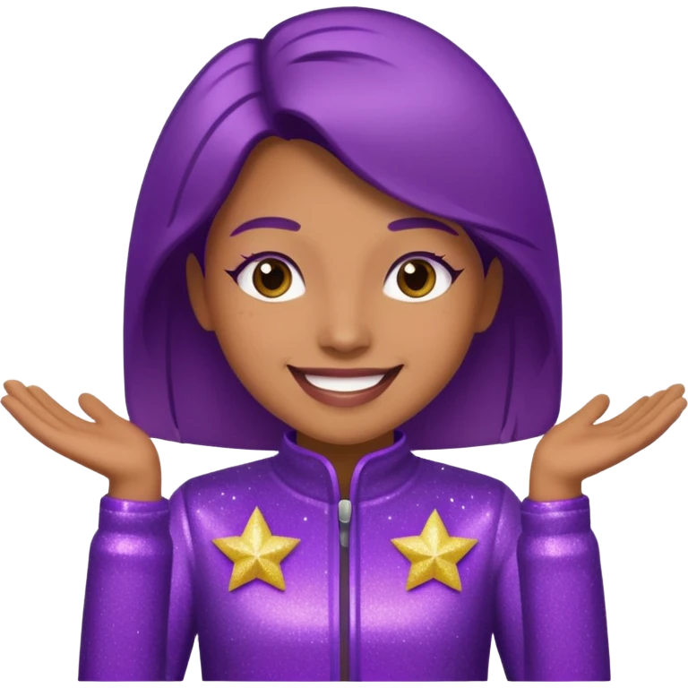 supervisor wearing glitter purple glittery clothes emoji