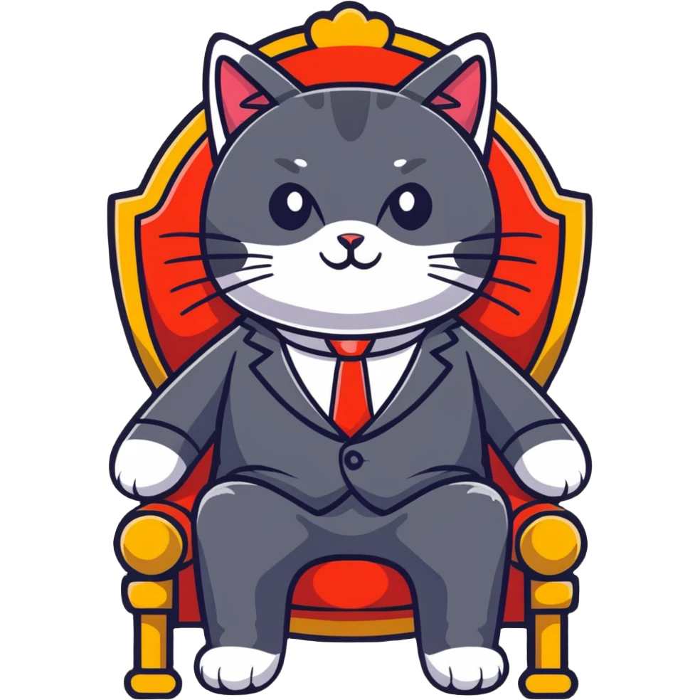 Мажор-кот на троне emoji