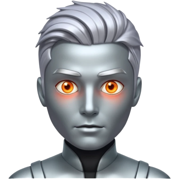 futuristic man with metalic hair emoji