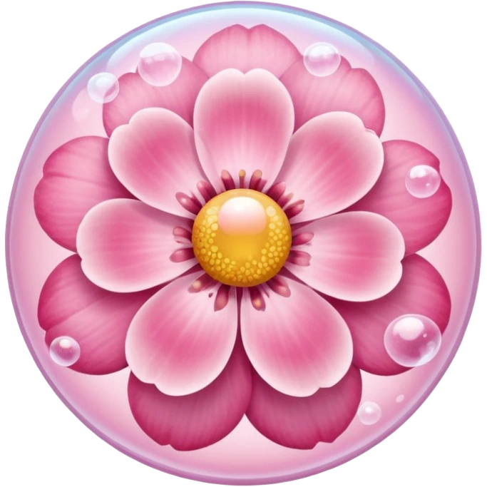 sakura flower with a bubble texture emoji