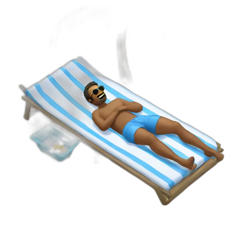 Create a person chilling in the beach, a man emoji