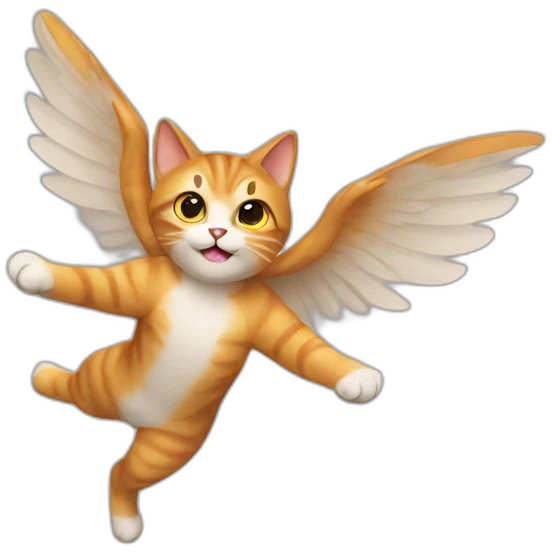 flying cat emoji
