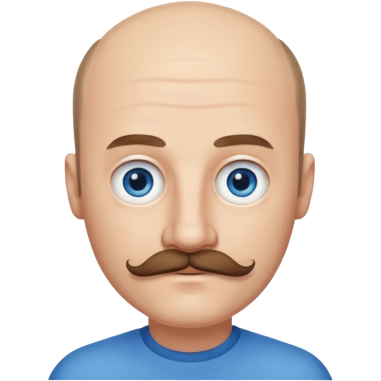 White man mustache balding emoji