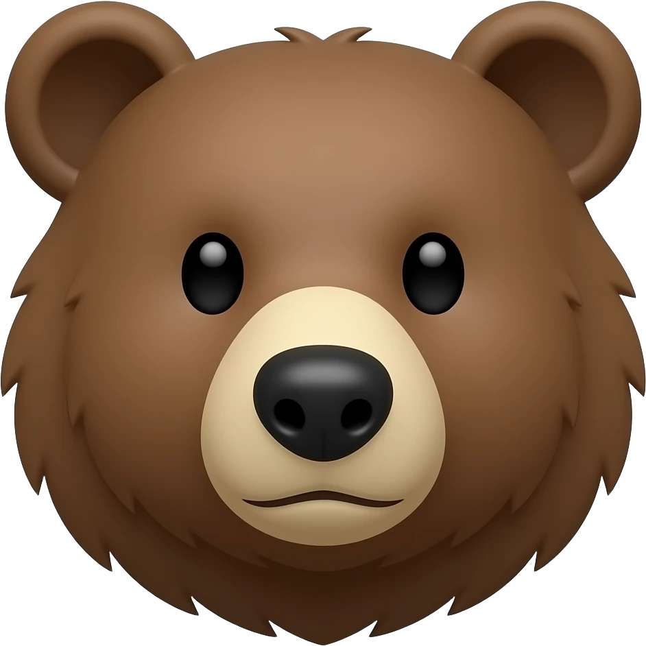 Lady Bear 25 years old straight front head closed mouth emoji