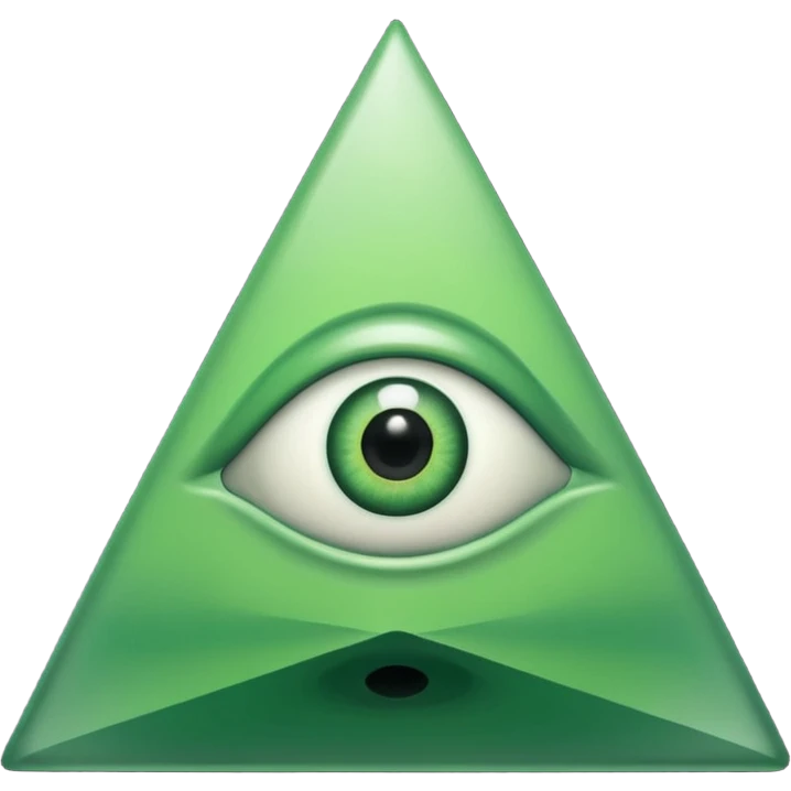 green pyramid with one creepy eye  emoji