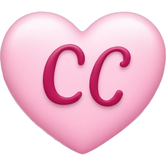 Pink heart wish initial C in it  cursive emoji