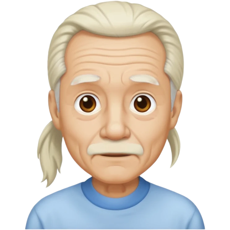 Old man with long white pony tail emoji