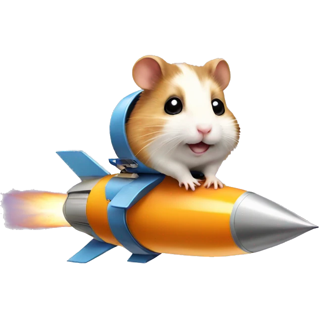 Hamster on a rocket emoji