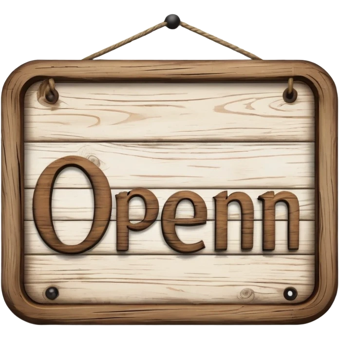 wooden open sign emoji