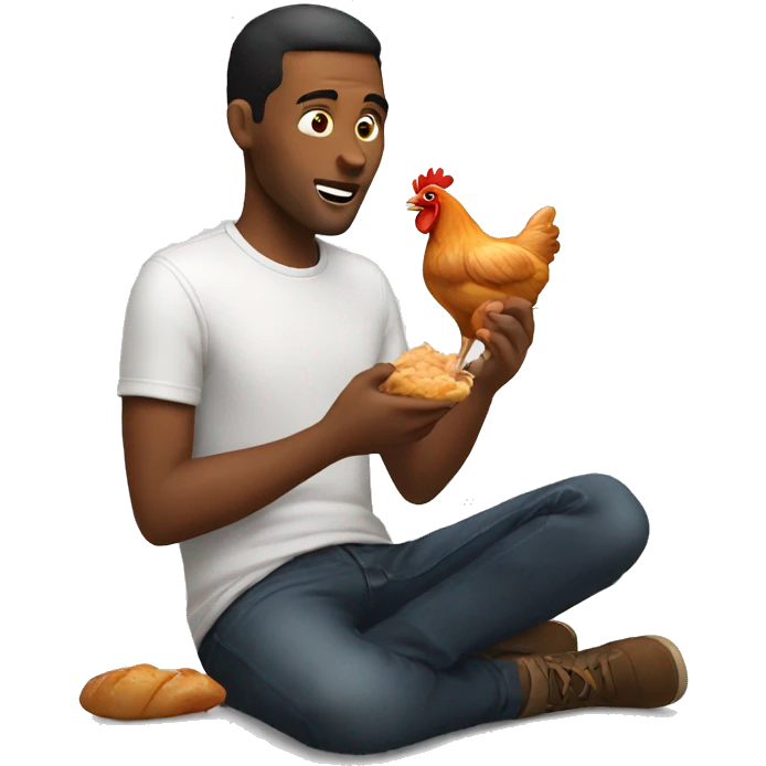 guy eating chicken emoji