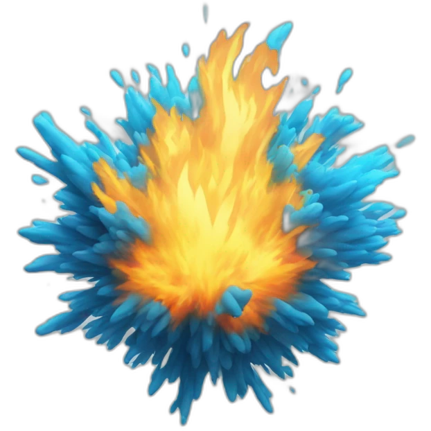 light neon blue fire explosion emoji