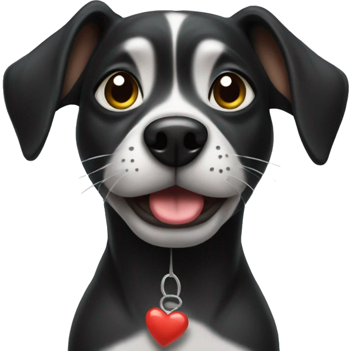 black chi dog blowing kiss  emoji