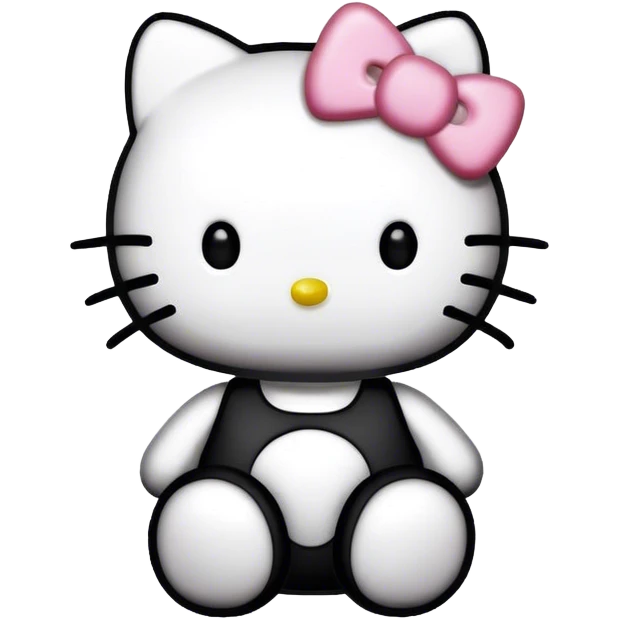 Black & white hello kitty emoji