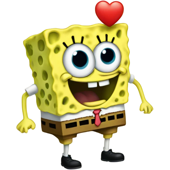 SpongeBob with a heart emoji