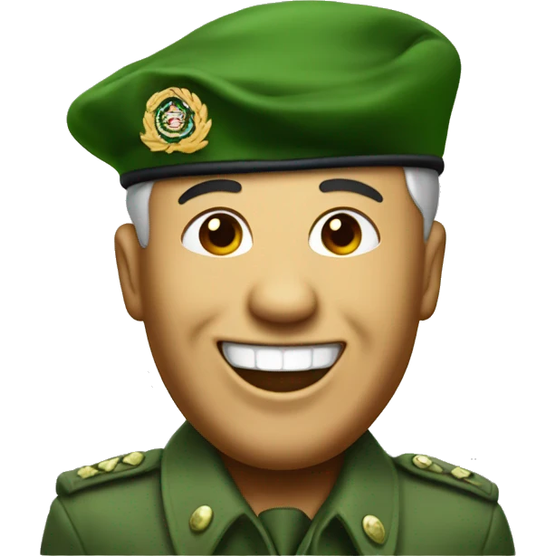 laughing emoji with green JFKSWCS beret emoji