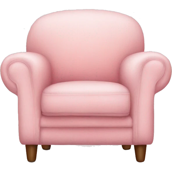 realistic pastel pink armchair with blanket emoji