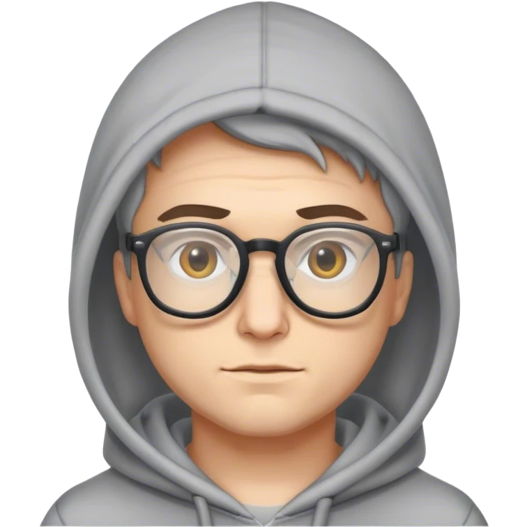 man with glasses and a hoodie on emoji