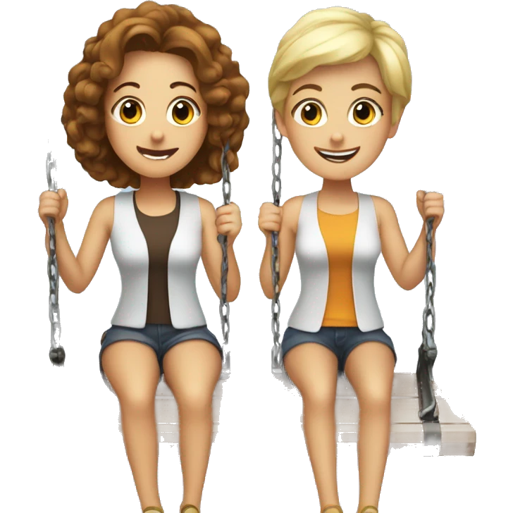 Beth and Jill on swing emoji