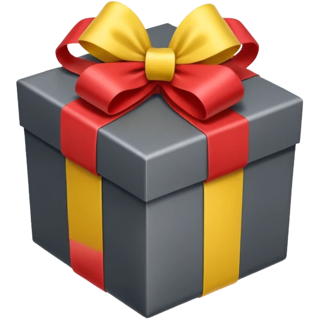 gift box with yellow and red ribbon emoji