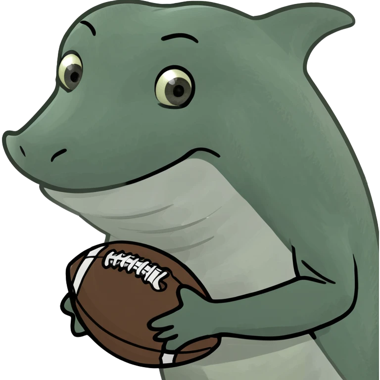Dolphin with a football emoji