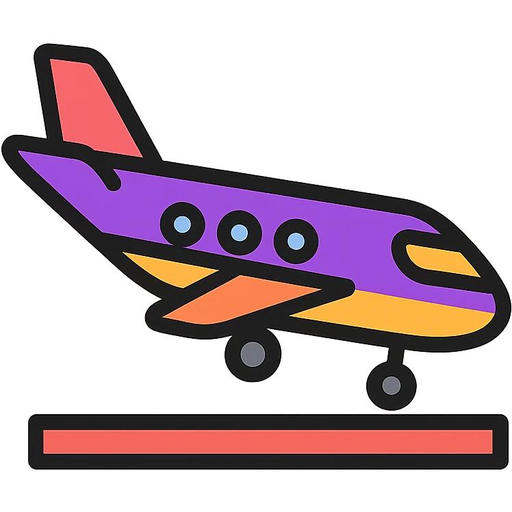 airplane landing icon, clean modern style, representing arrival in Kathmandu emoji
