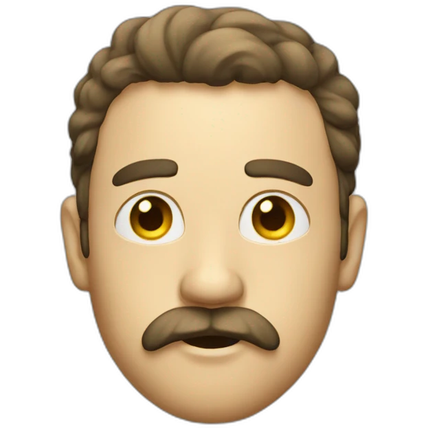 A man with a light mustache with hairs under his mouth emoji