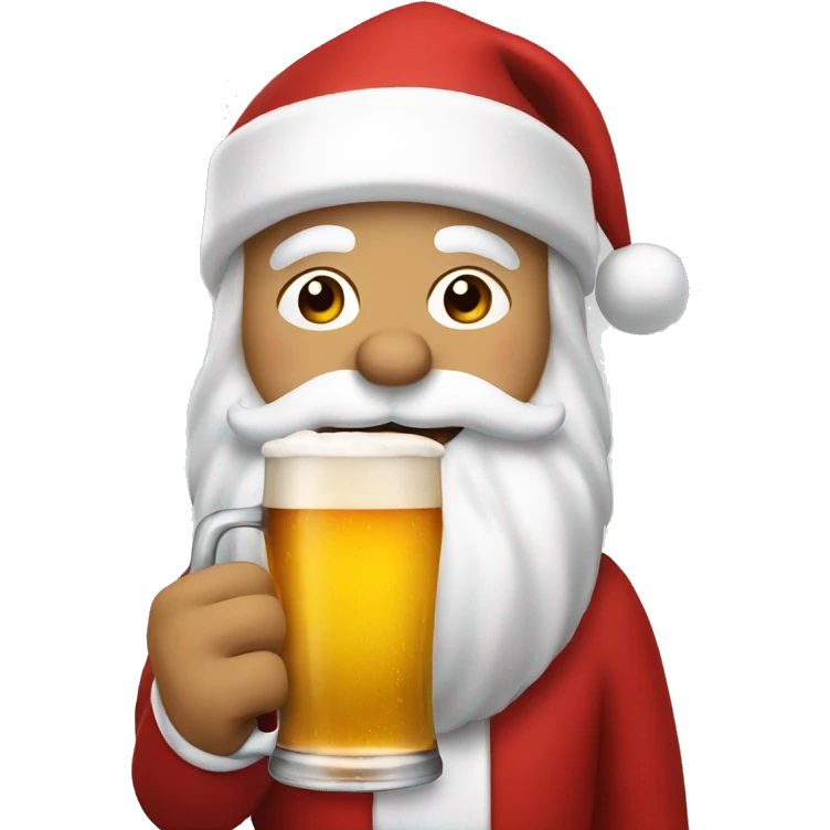 santa claus drinking a beer emoji