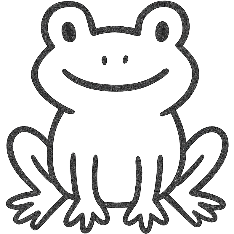 a frog in a hand-drawn doodle style emoji