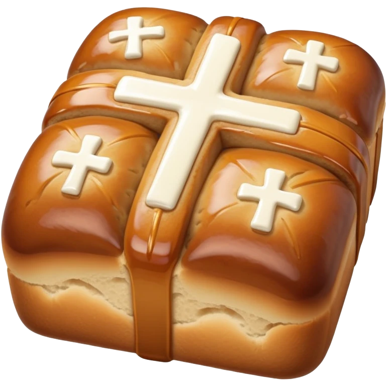hot cross buns, Easter bread with cross on top emoji