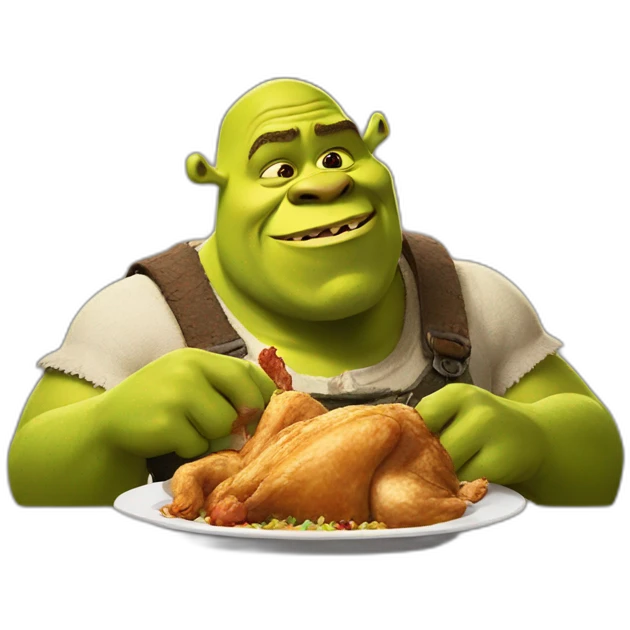 Shrek eating chicken emoji